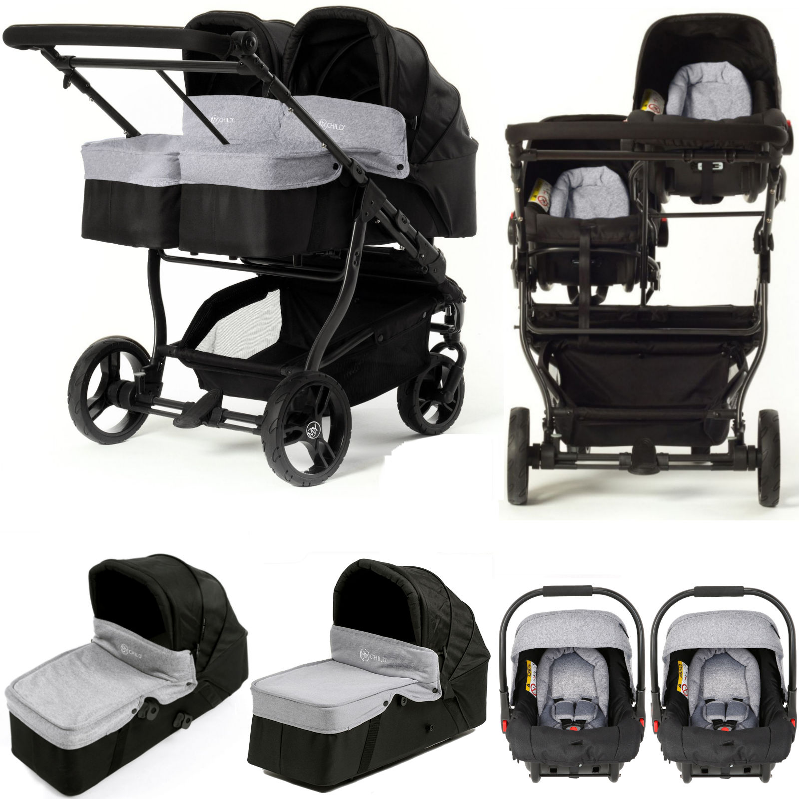 My Child Easy Twin Double Stroller 